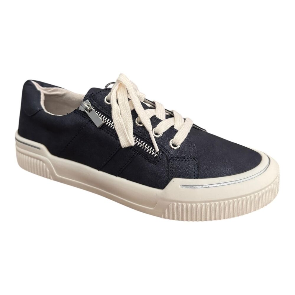 Patrizia Shoes Womens Size 9 Navy Blue Darah N-40 Zip Lace Up Comfort Sneakers